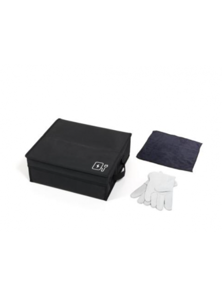 Caja plegable para el cable de carga eléctrica con guantes y paño de limpieza