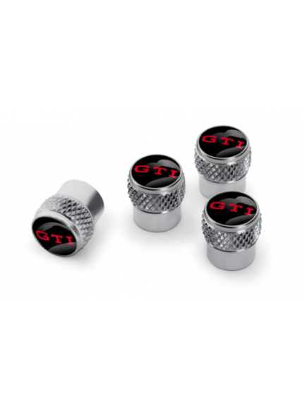 Juego de tapones de válvula Logotipo GTI, para válvulas de goma / latón