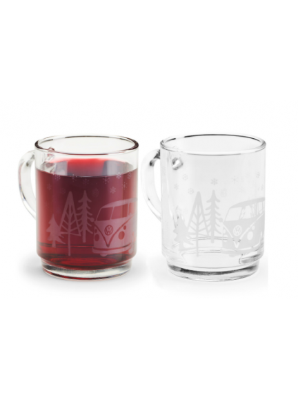 Taza de vidrio motivo invierno