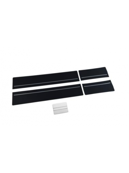 Lámina protectora para el umbral de puerta, negro/plata