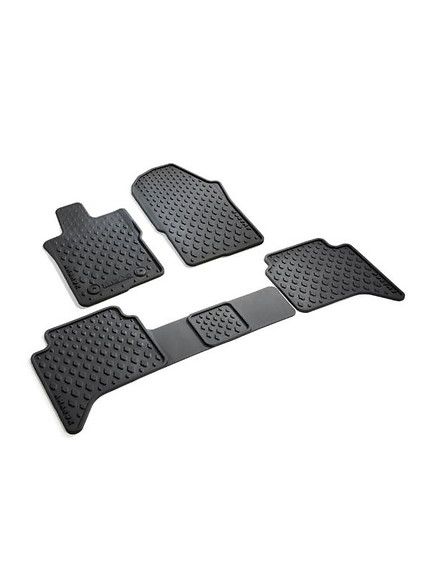 Alfombrillas cuatro estaciones delantero y trasero, negro, con emblema Amarok