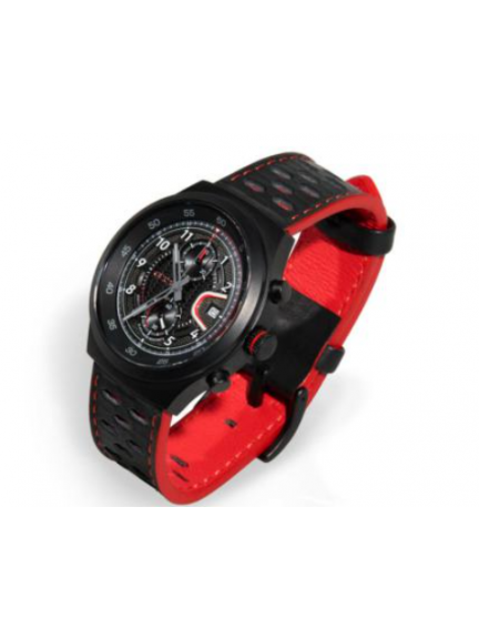 Reloj cronógrafo deportivo negro/rojo GTI