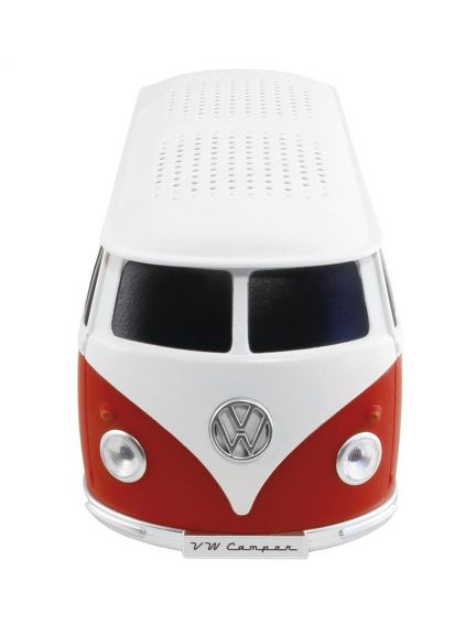 Altavoz Bluetooth portátil para Volkswagen Samba Bus T1, blanco y rojo