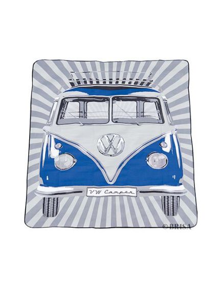 Manta de picnic con bolsa de transpote VW T1 bus, azul 