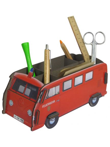 Portalápices de escritorio VW T1 Bus, fire truck