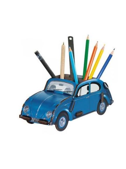 Portalápices de escritorio VW Beetle, azul