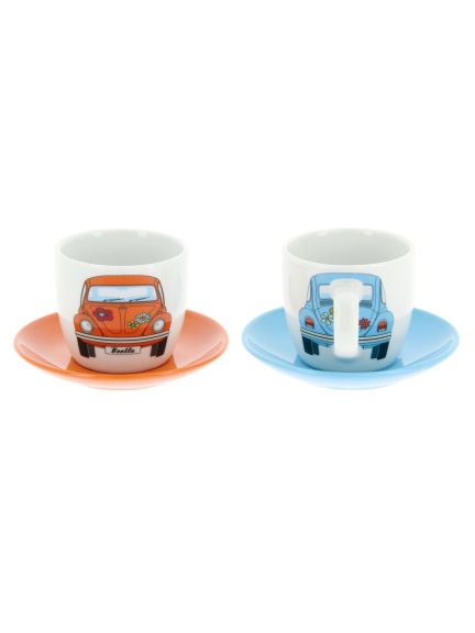 Juego de 2 tazas de café espresso VW Beetle de 100 ml