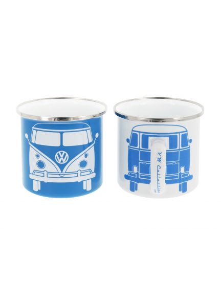 Juego de 2 tazas esmaltadas VW T1 Bulli Bus de 350 ml